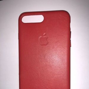 Used Apple iPhone 8+\7+ red leather phone case